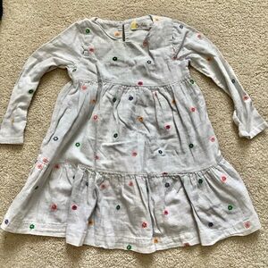 Mini Boden Girls Linen Floral Embroidered Dress Spring 110cm 4-5Y